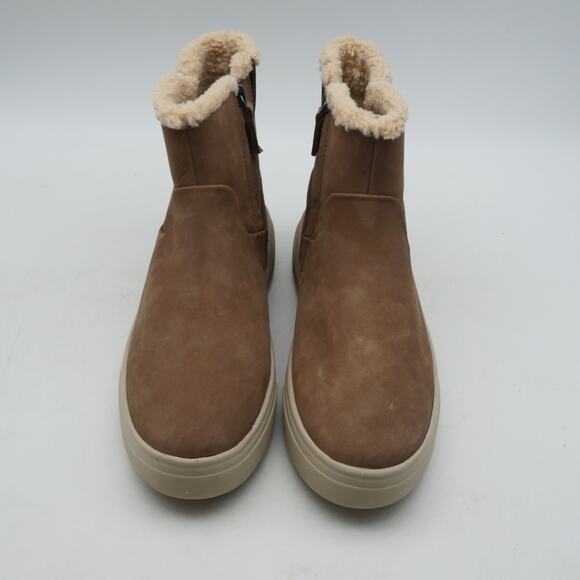 NEW Clarks Women's 8 Hollyhock Lane Faux Trim Leather Boots Pebble Brown Tan - Picture 6 of 9